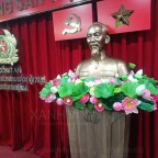 Hoa sen giả trang trí bục phát biểu KT 80x50cm